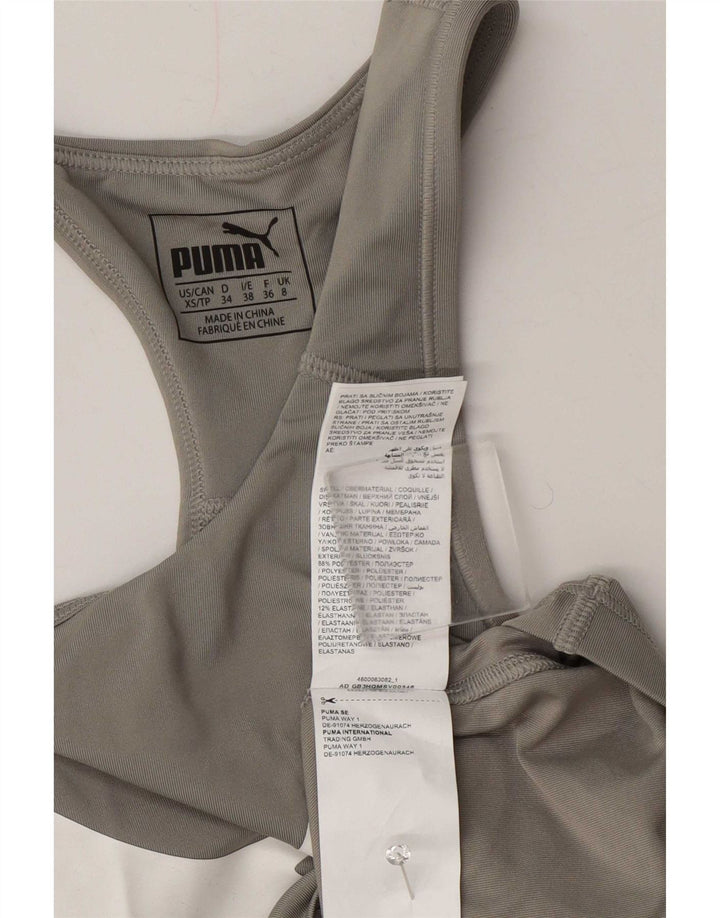 Puma Womens Graphic Vest Top UK 8 Small Grey Polyester