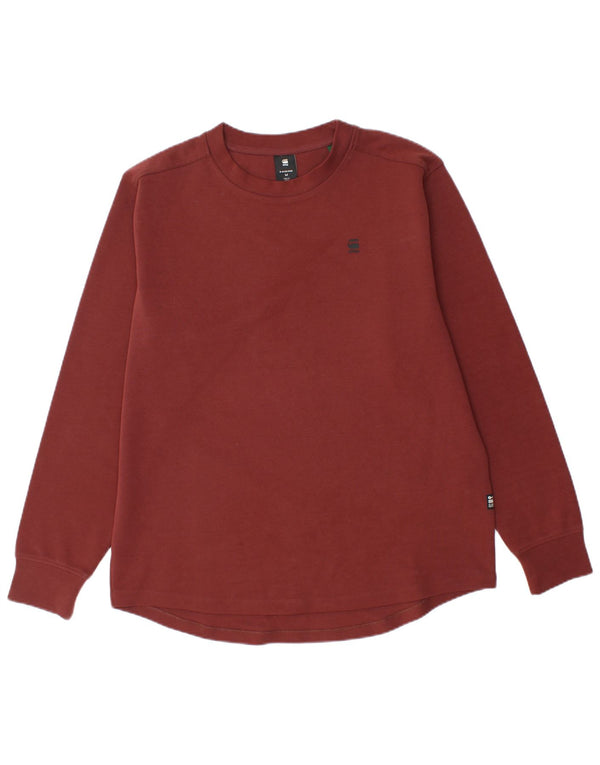 G-STAR Mens Top Long Sleeve Medium Burgundy Cotton