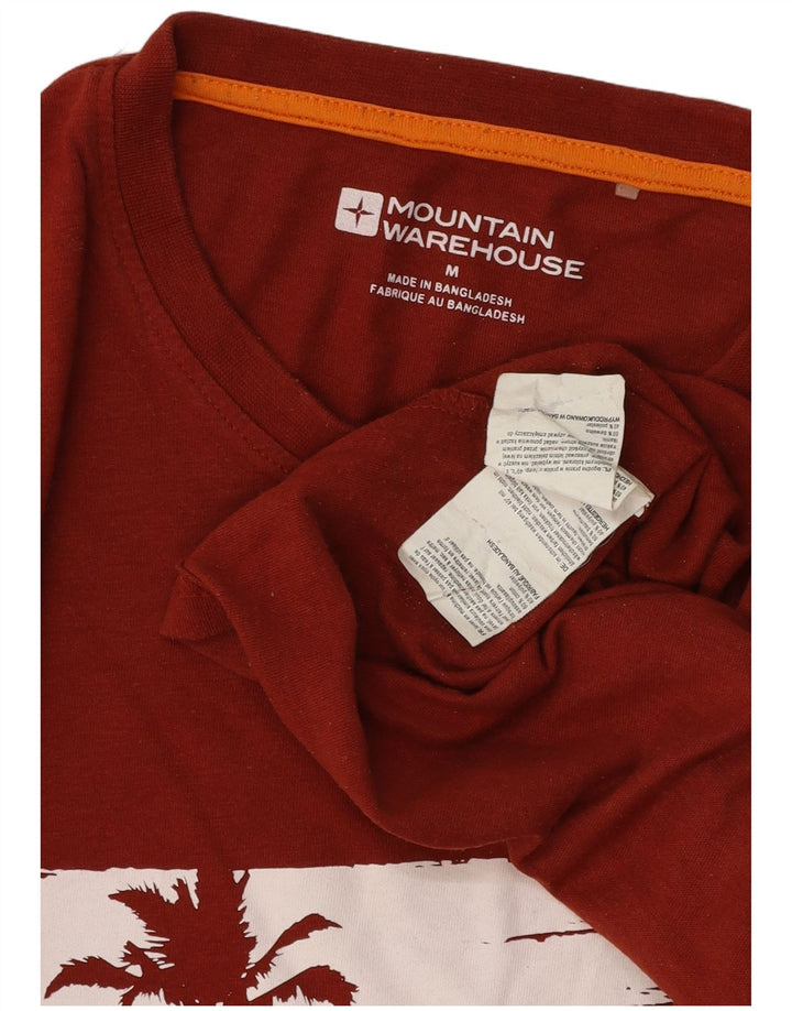 MOUNTAIN WAREHOUSE Mens Graphic T-Shirt Top Medium Red Cotton