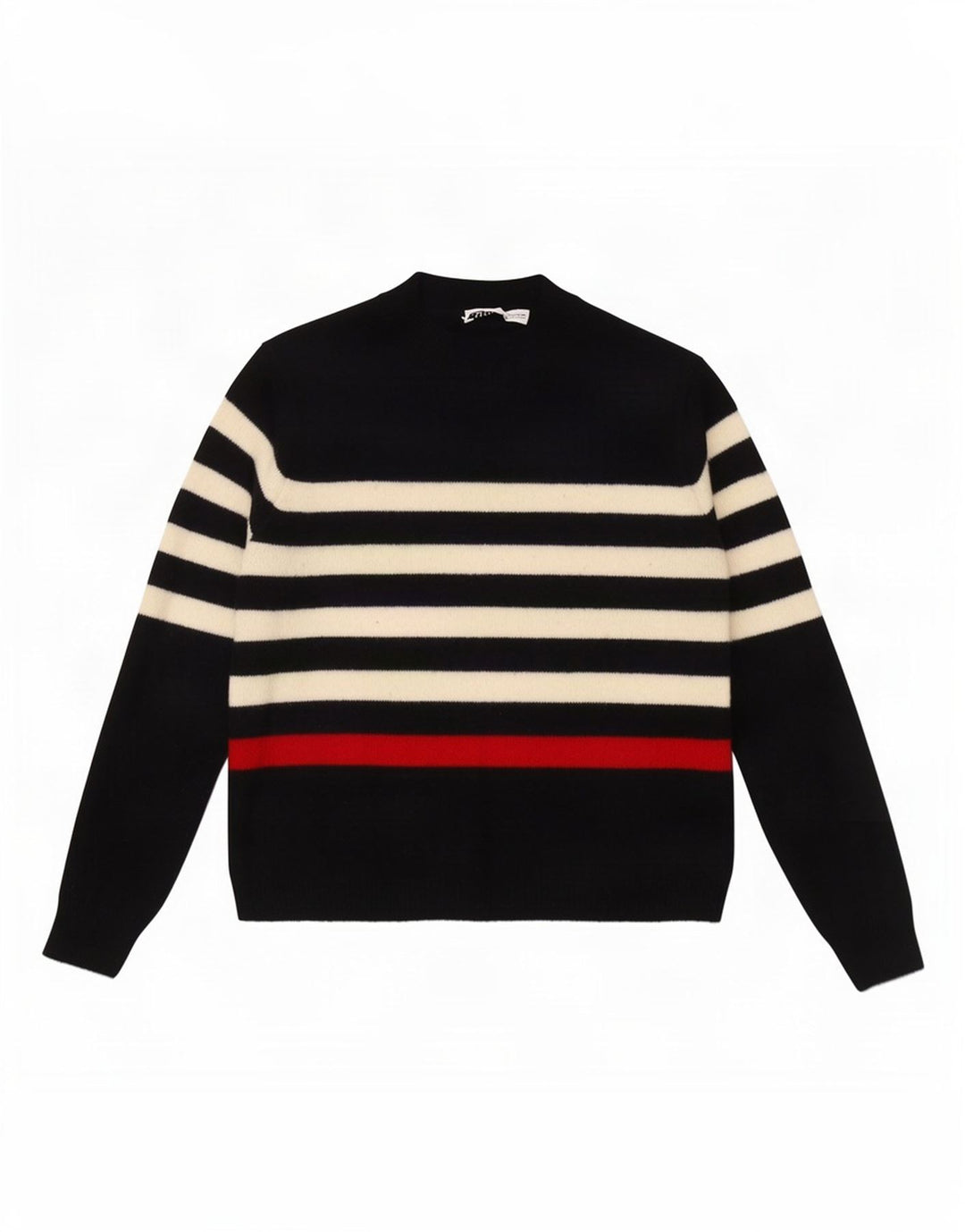 Zara Womens Crop Turtle Neck Jumper Sweater UK 14 Medium Navy Blue Striped