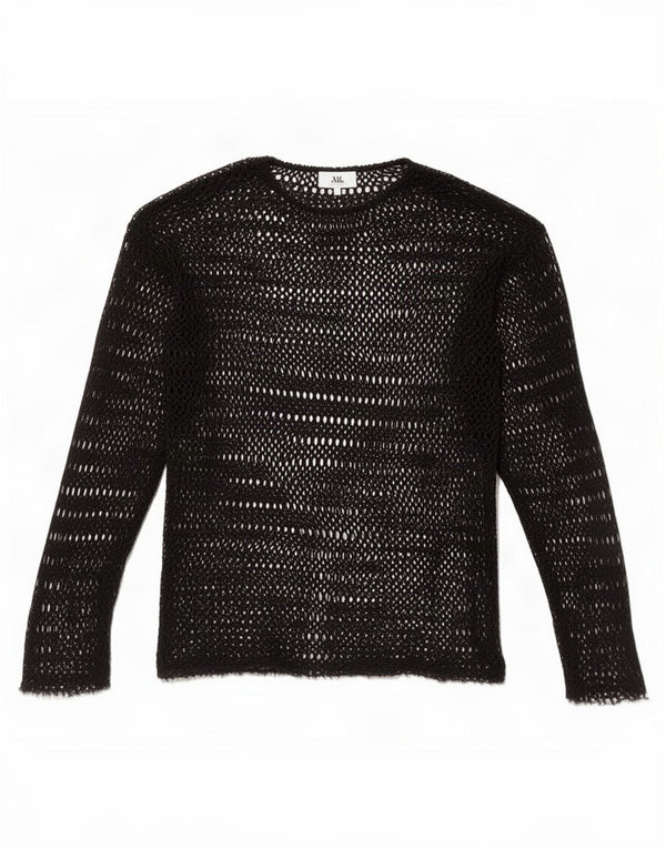 Zara Womens Crochet See Through Top UK 10 Small Black