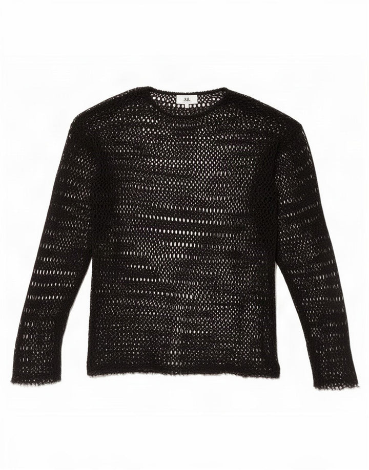 Zara Womens Crochet See Through Top UK 10 Small Black
