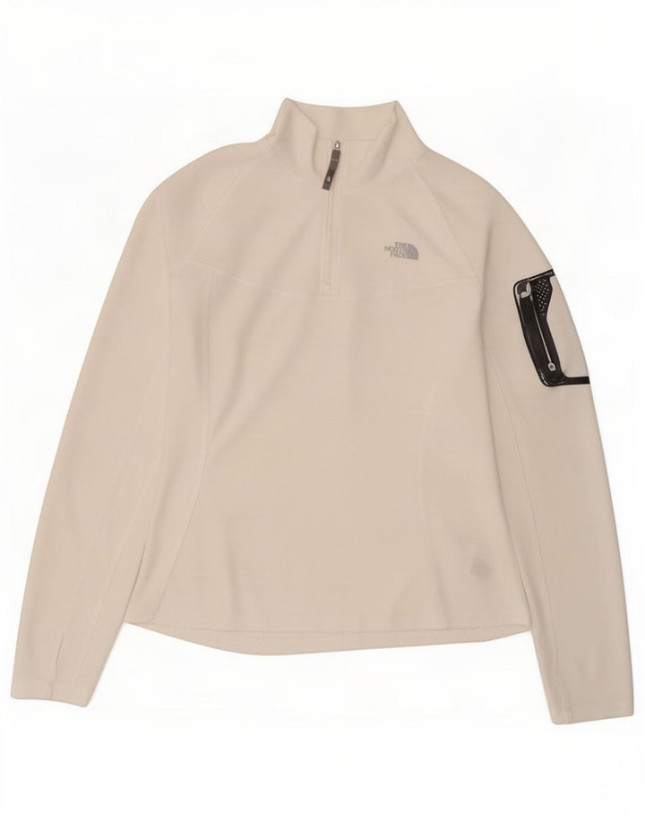 The North Face Womens Zip Neck Pullover Tracksuit Top UK 16 Large White