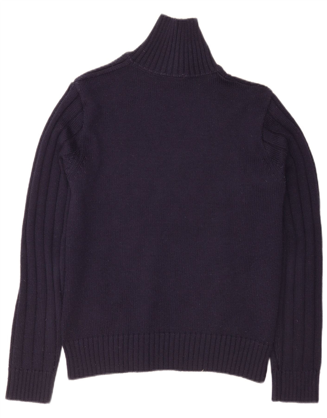 Nara Maglie Womens Zip Neck Jumper Sweater UK 14 Medium Navy Blue Wool