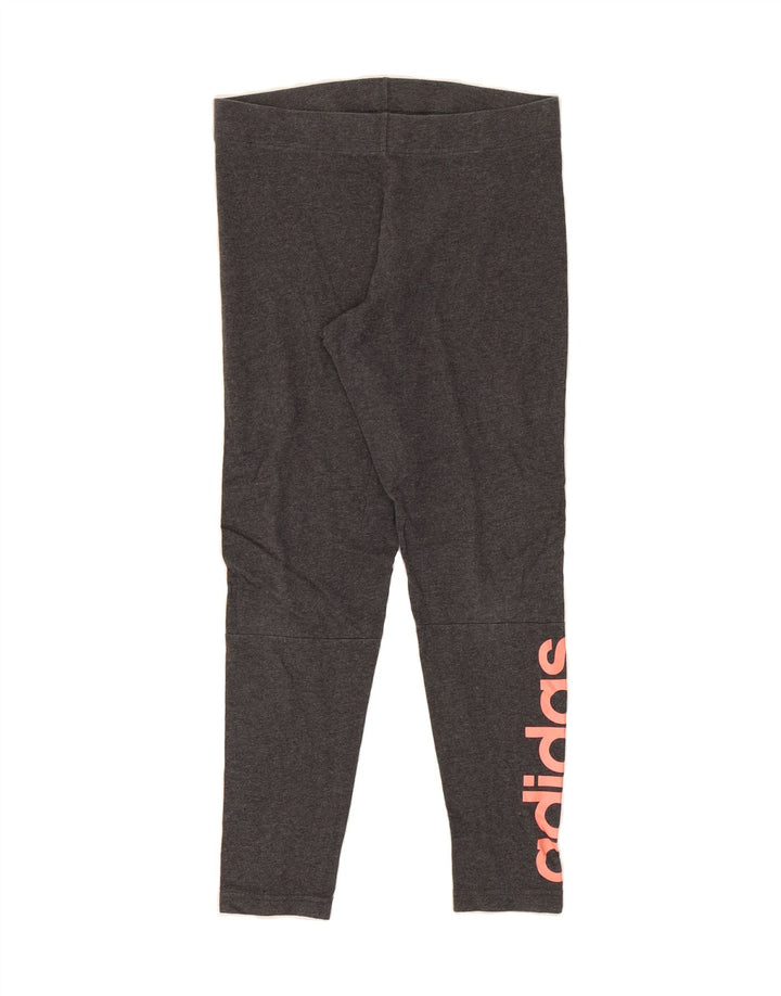 ADIDAS Womens Graphic Leggings UK 12 Medium Grey Vintage Adidas and Second-Hand Adidas from Messina Hembry 