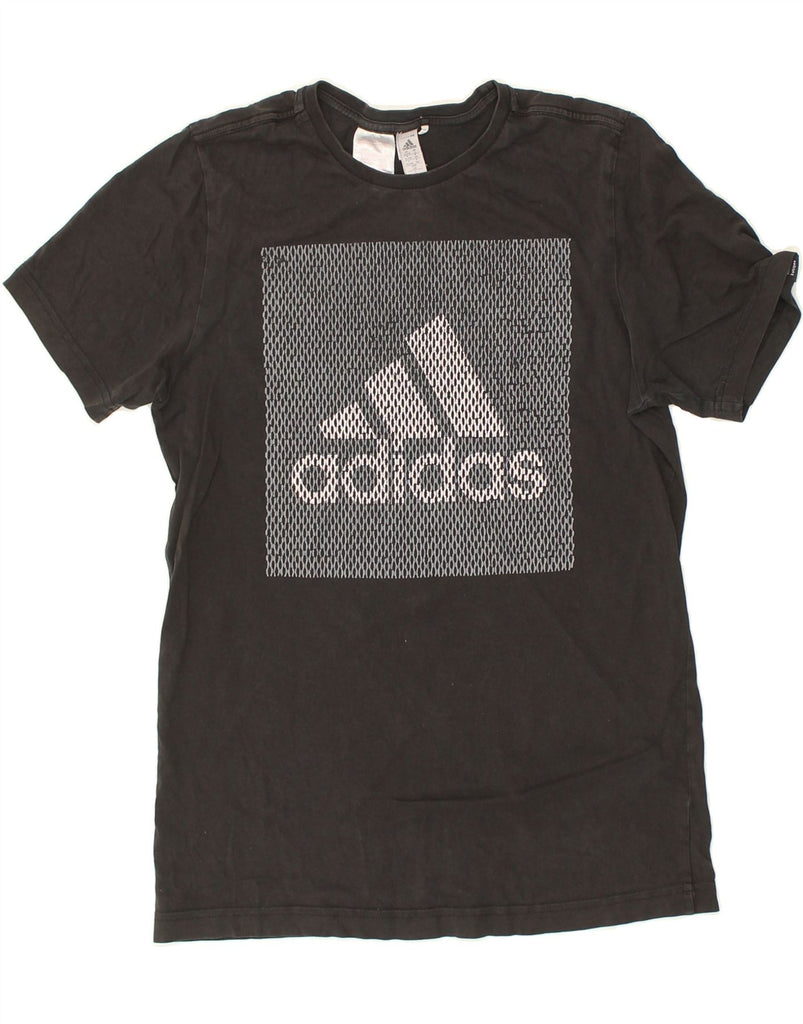 ADIDAS Boys Graphic T-Shirt Top 13-14 Years Black Cotton | Vintage Adidas | Thrift | Second-Hand Adidas | Used Clothing | Messina Hembry 