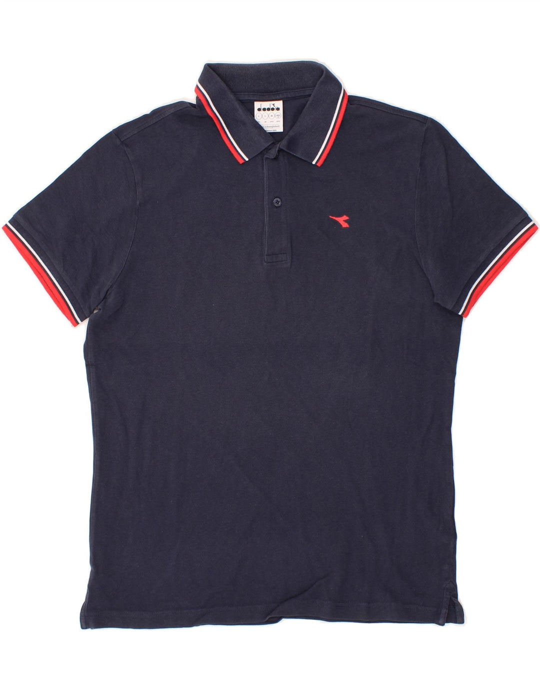 DIADORA Mens Polo Shirt Large Navy Blue Cotton Vintage Diadora and Second-Hand Diadora from Messina Hembry 