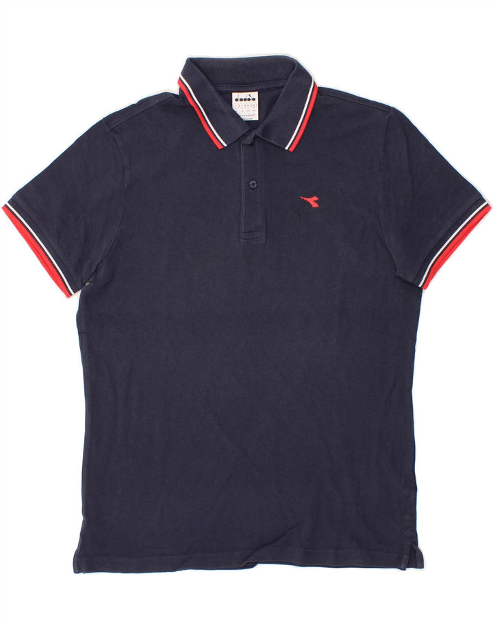 DIADORA Mens Polo Shirt Large Navy Blue Cotton Vintage Diadora and Second-Hand Diadora from Messina Hembry 