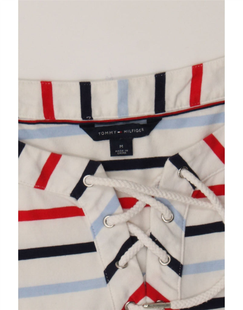 TOMMY HILFIGER Womens T-Shirt Dress UK 14 Medium Multicoloured Striped Vintage Tommy Hilfiger and Second-Hand Tommy Hilfiger from Messina Hembry 