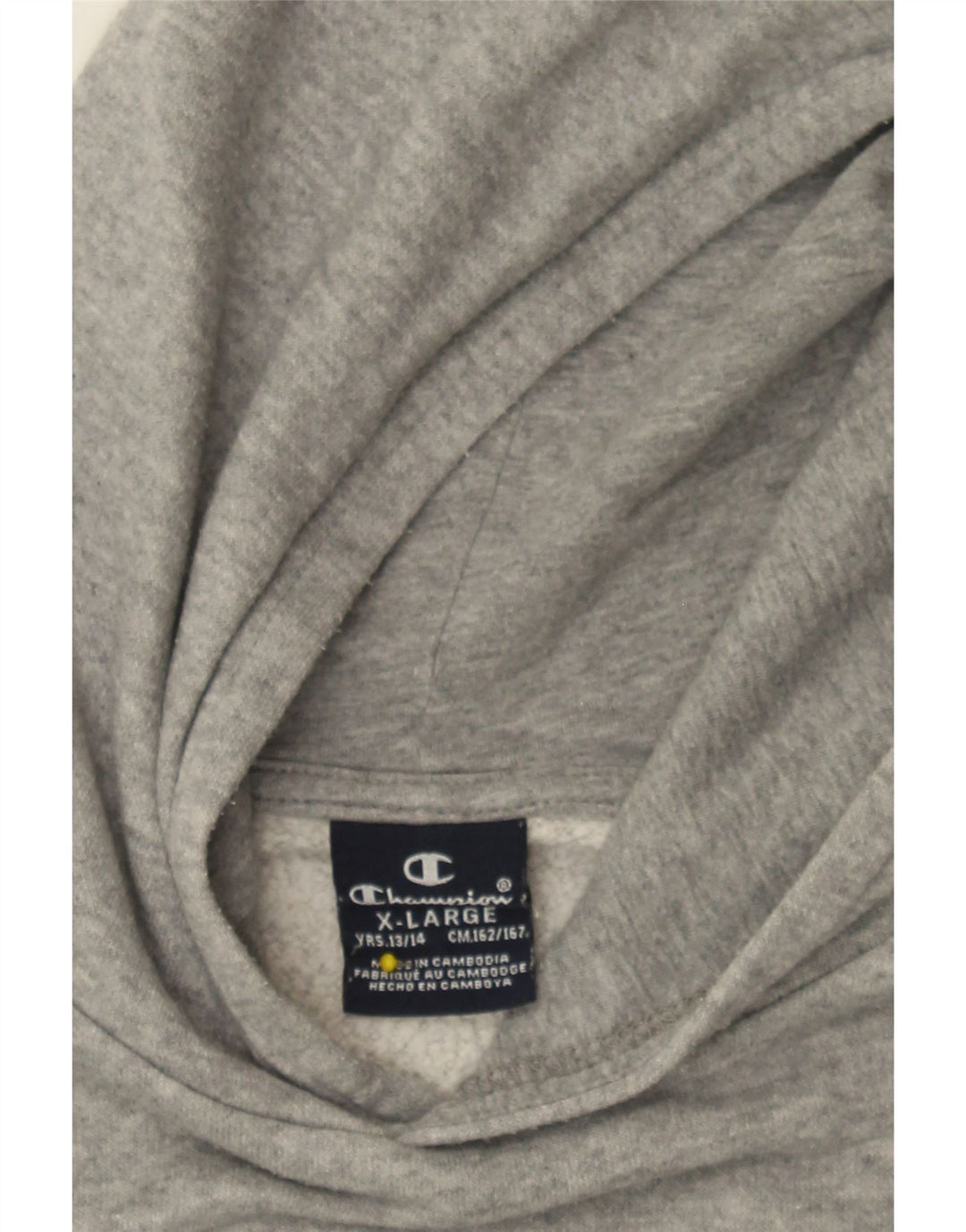 CHAMPION Girls Hoodie Jumper 13-14 Years XL Grey Cotton Vintage Champion and Second-Hand Champion from Messina Hembry 
