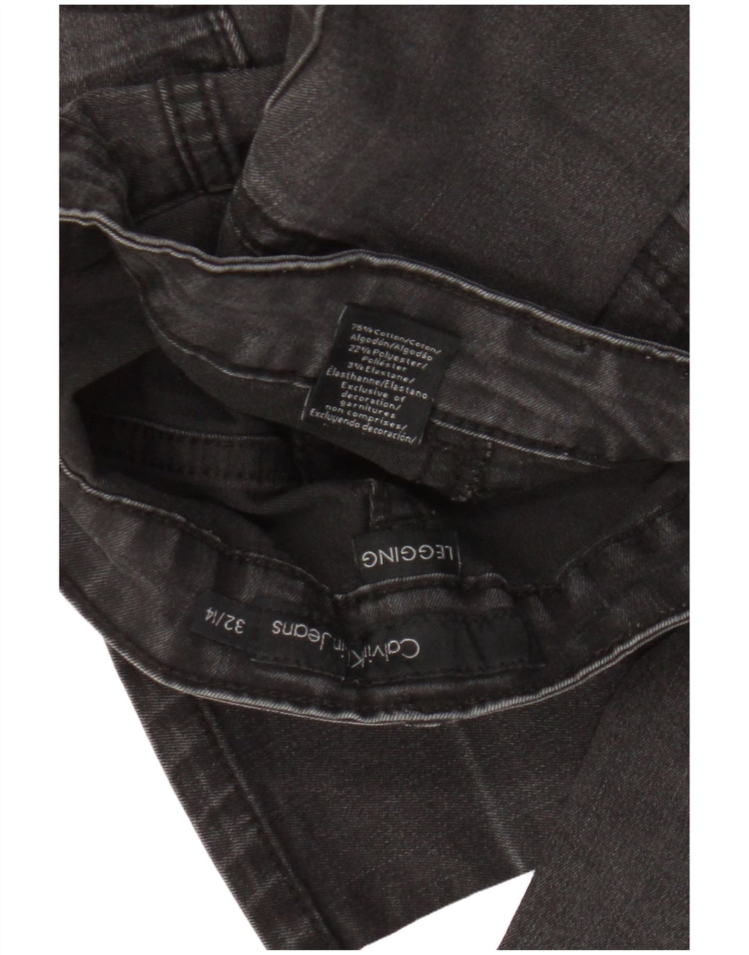 Calvin Klein Womens Legging Jeans US 14 Large W32 L30 Grey Cotton