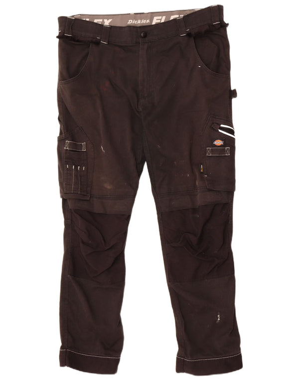 Dickies Mens Flex Slim Fit Cargo Trousers W38 L31 Black Cotton