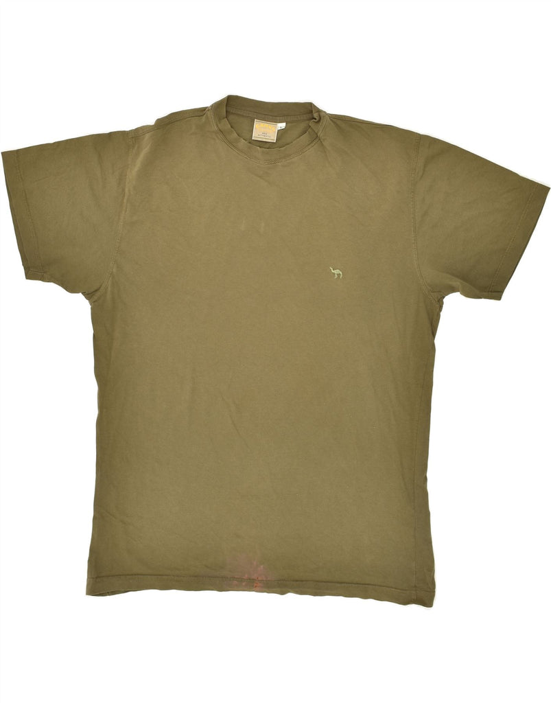 CAMEL Mens Authentic T-Shirt Top Large Khaki Cotton | Vintage Camel | Thrift | Second-Hand Camel | Used Clothing | Messina Hembry 