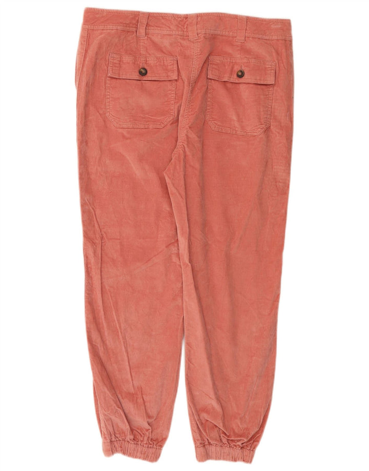 BODEN Womens Crop Joggers Corduroy Trousers UK 14 Large W34 L25 Pink