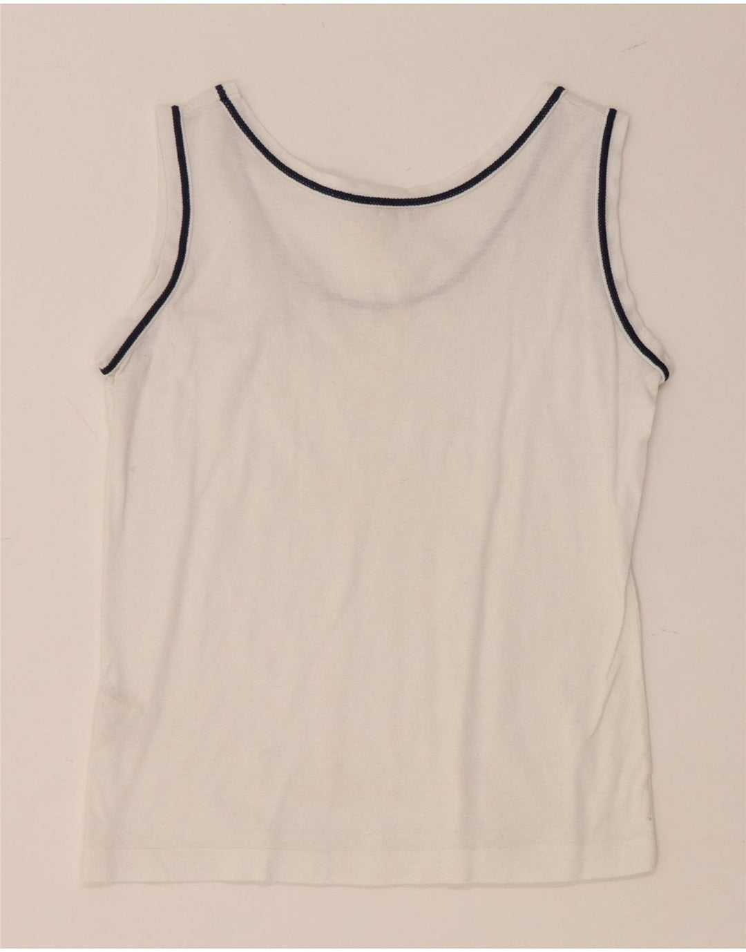 ELLESSE Womens Crop Vest Top IT 36 XS White Cotton