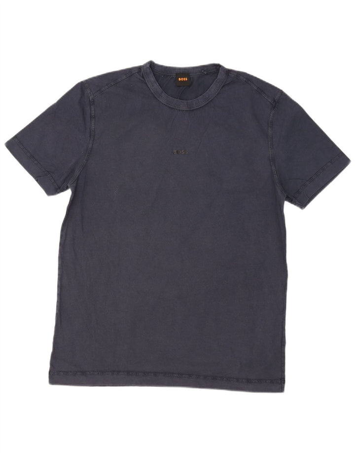 Hugo Boss Mens T-Shirt Top Medium Navy Blue Cotton