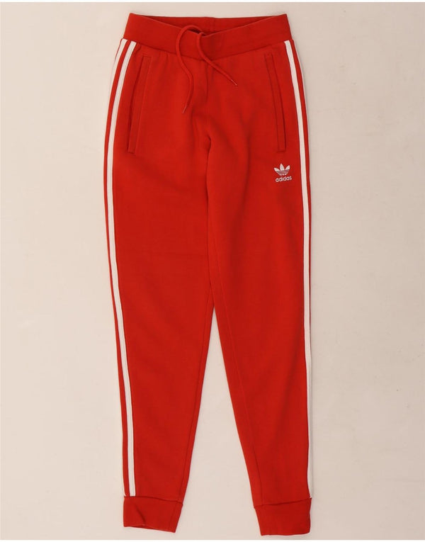 Adidas Womens Tracksuit Trousers Joggers UK 4 XS  Red Cotton