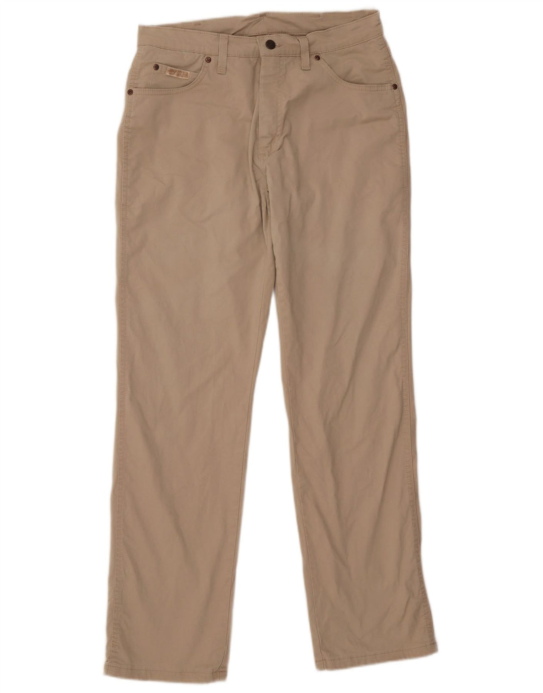 Wrangler Mens Texas Straight Casual Trousers W32 L33 Beige Cotton