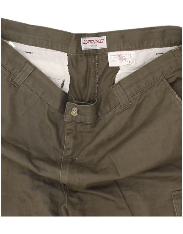 BERTO LUCCI Mens Cargo Trousers W38 XL Brown Cotton Vintage Berto Lucci and Second-Hand Berto Lucci from Messina Hembry 