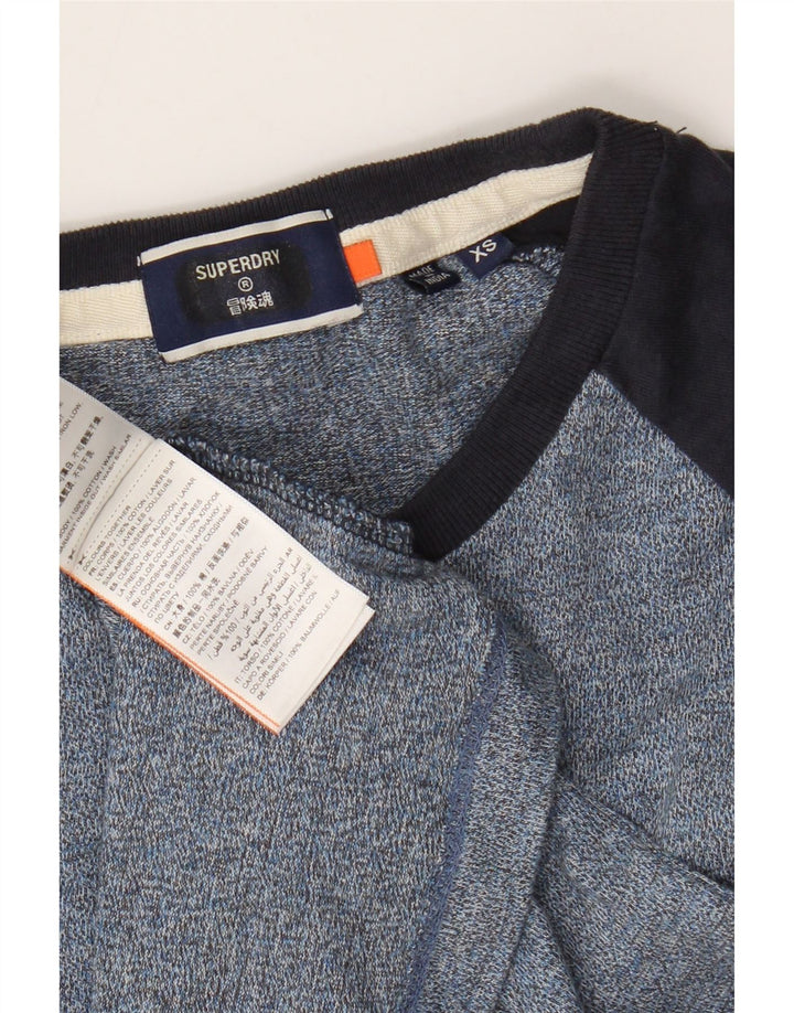 Superdry Mens Top Long Sleeve XS Blue Colourblock Cotton