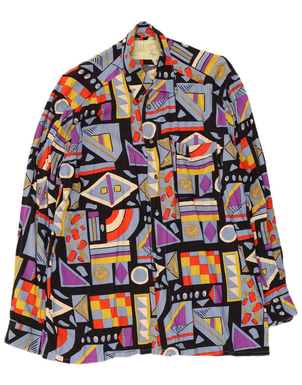 Camargue Mens Shirt Size 41/42 Large Multicoloured Geometric