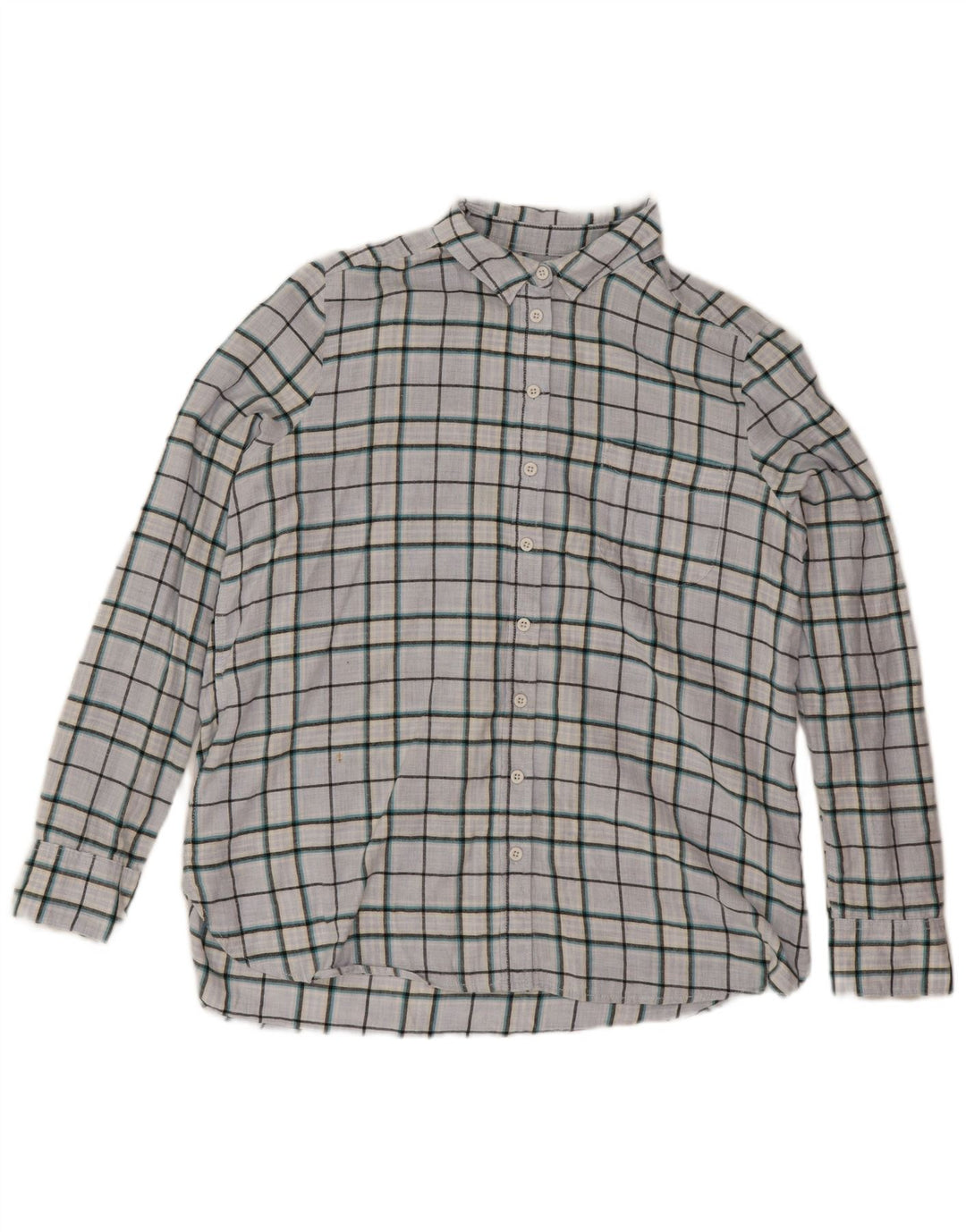 Fat Face Womens Oversized Shirt UK 14 Large Blue Check