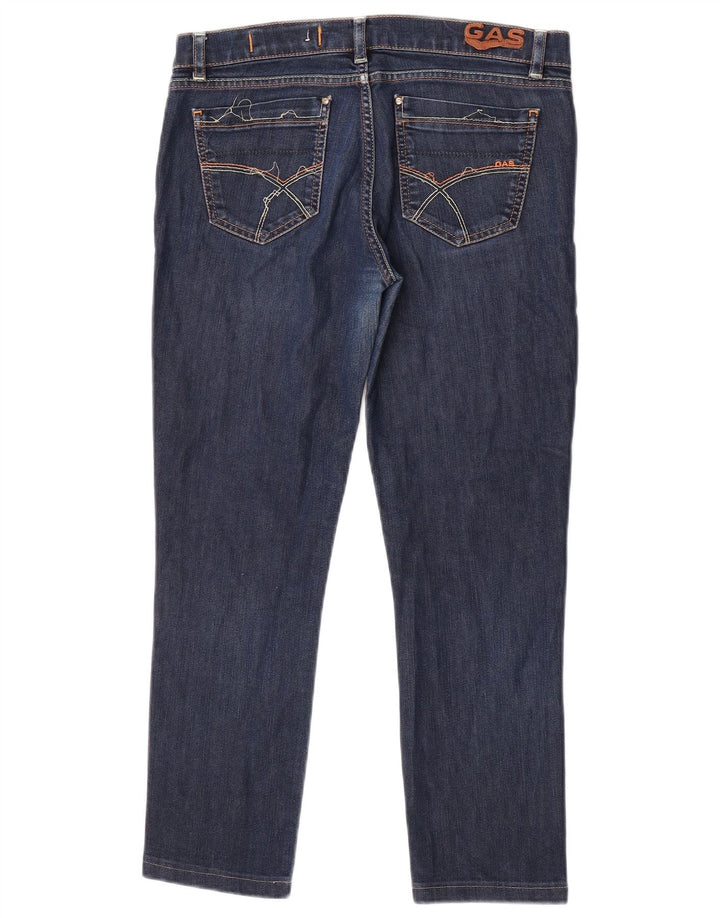 GAS Womens Crop Slim Jeans W29 L24 Blue Cotton