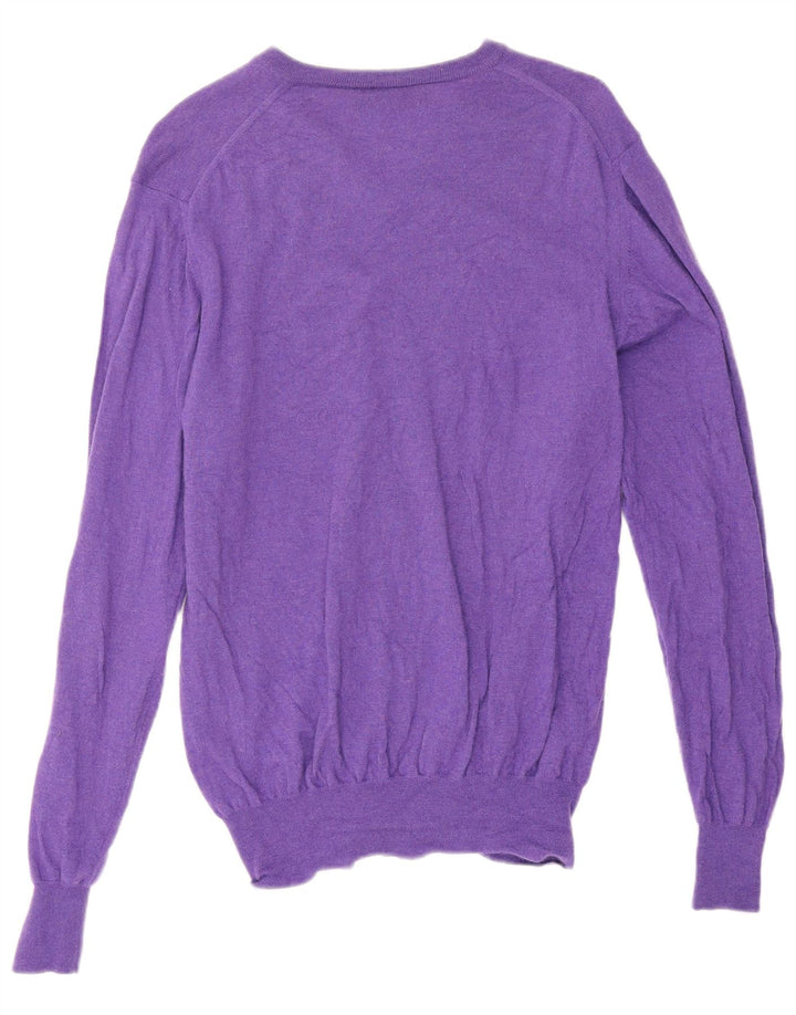 Fred Perry Mens V-Neck Jumper Sweater Large Purple