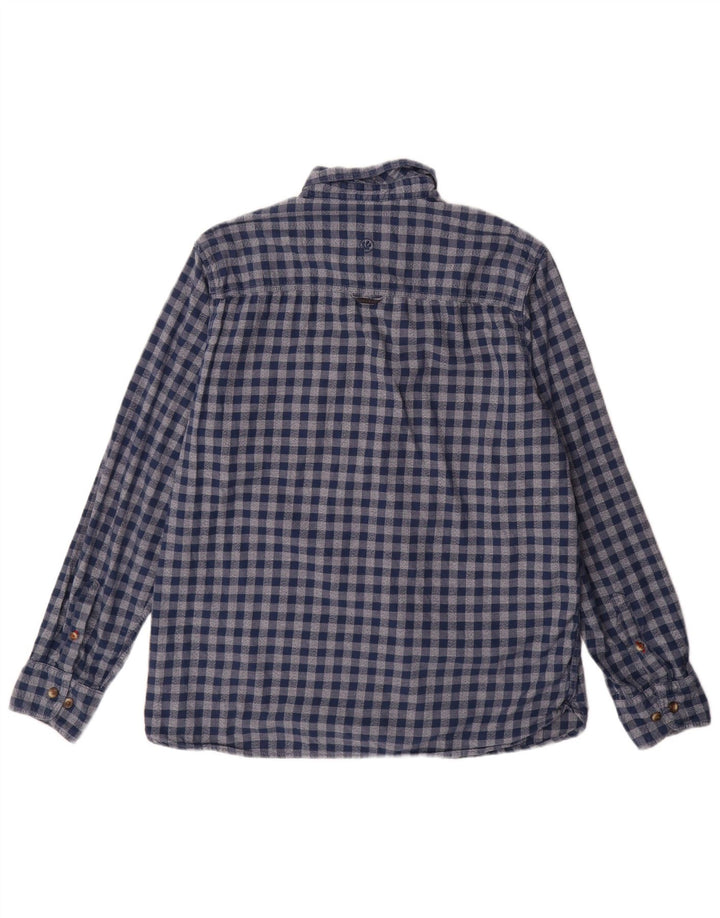 Fat Face Mens Classic Fit Flannel Shirt Large Blue Gingham Cotton