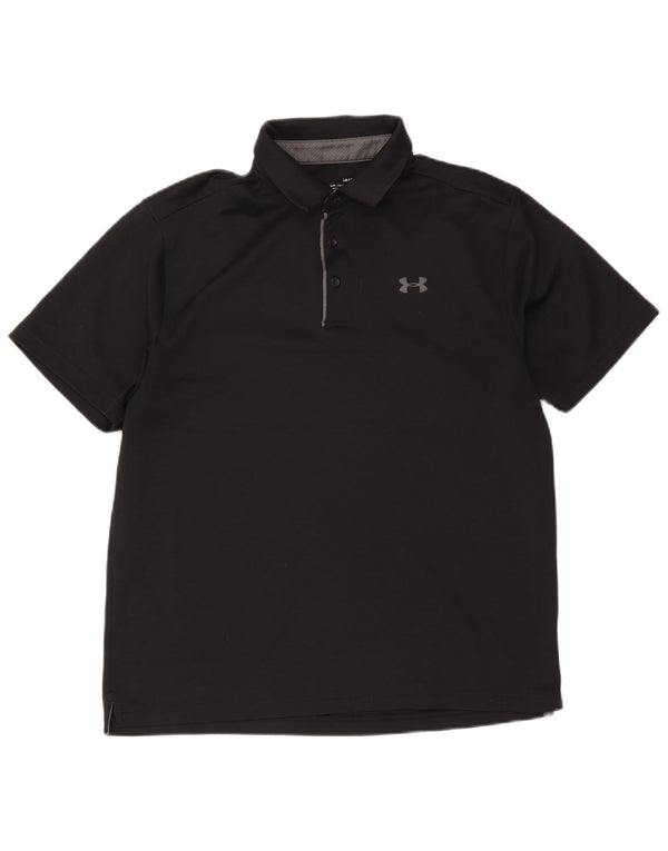 Under Armour Mens Polo Shirt Large Black Polyester