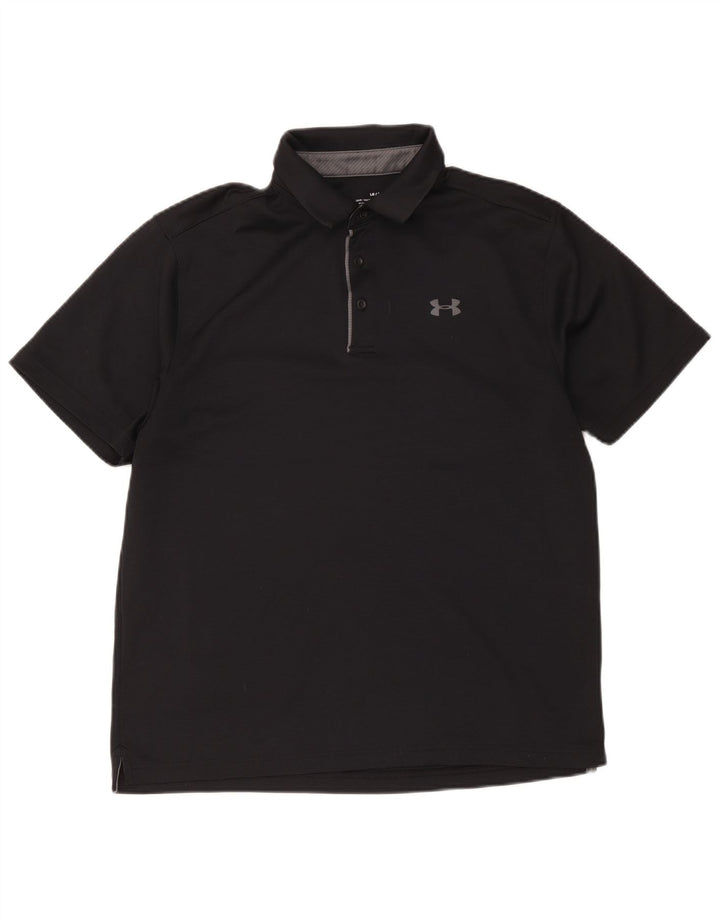 Under Armour Mens Polo Shirt Large Black Polyester