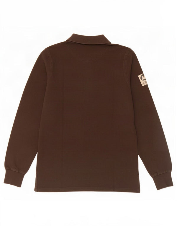 Murphy & Nye Mens Long Sleeve Polo Shirt Small Brown Cotton