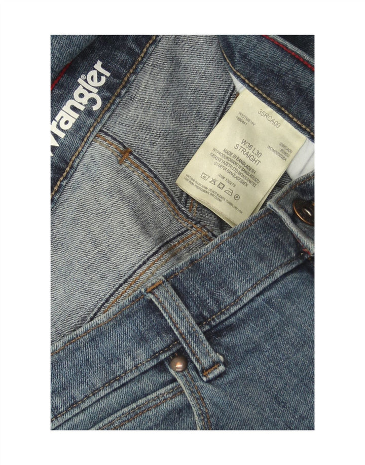 Wrangler Mens Straight Jeans W36 L30 Blue Cotton