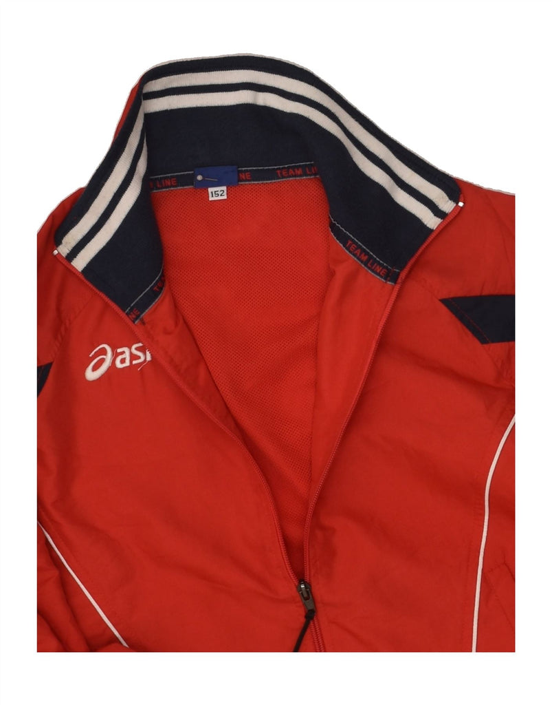 ASICS Boys Tracksuit Top Jacket 11-12 Years Red Polyester | Vintage Asics | Thrift | Second-Hand Asics | Used Clothing | Messina Hembry 