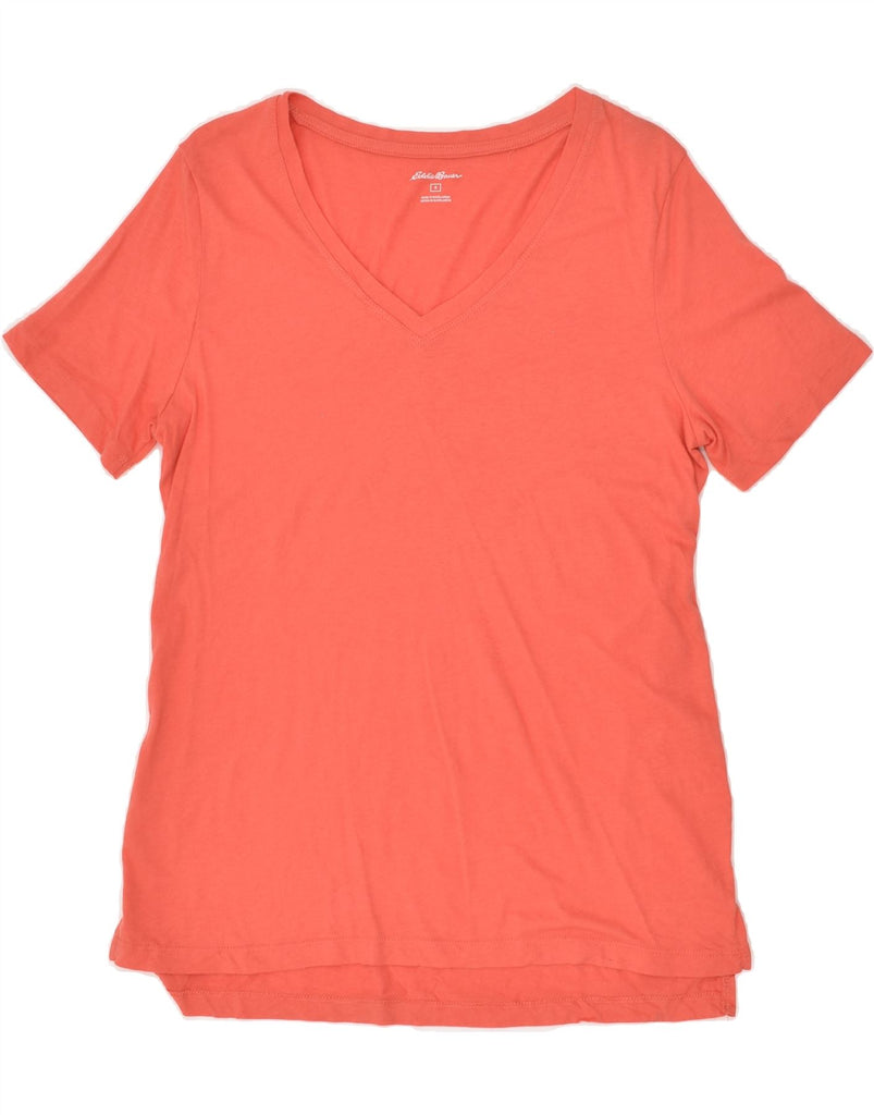 EDDIE BAUER Womens T-Shirt Top UK 10 Small Orange Cotton | Vintage Eddie Bauer | Thrift | Second-Hand Eddie Bauer | Used Clothing | Messina Hembry 