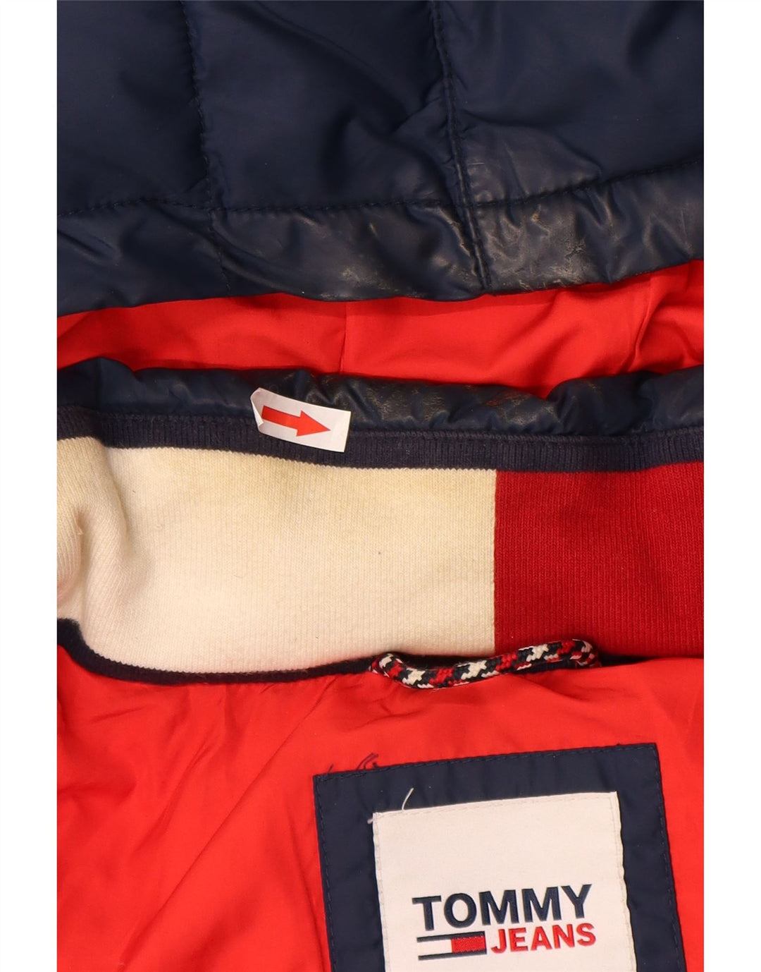 Tommy Hilfiger Mens Hooded Padded Jacket UK 42 XL Navy Blue Polyester