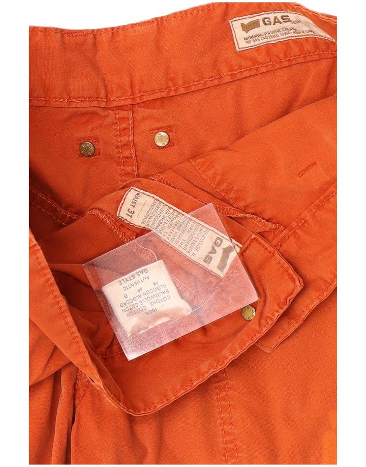 Gas Mens Chino Shorts W31 Medium Orange Cotton