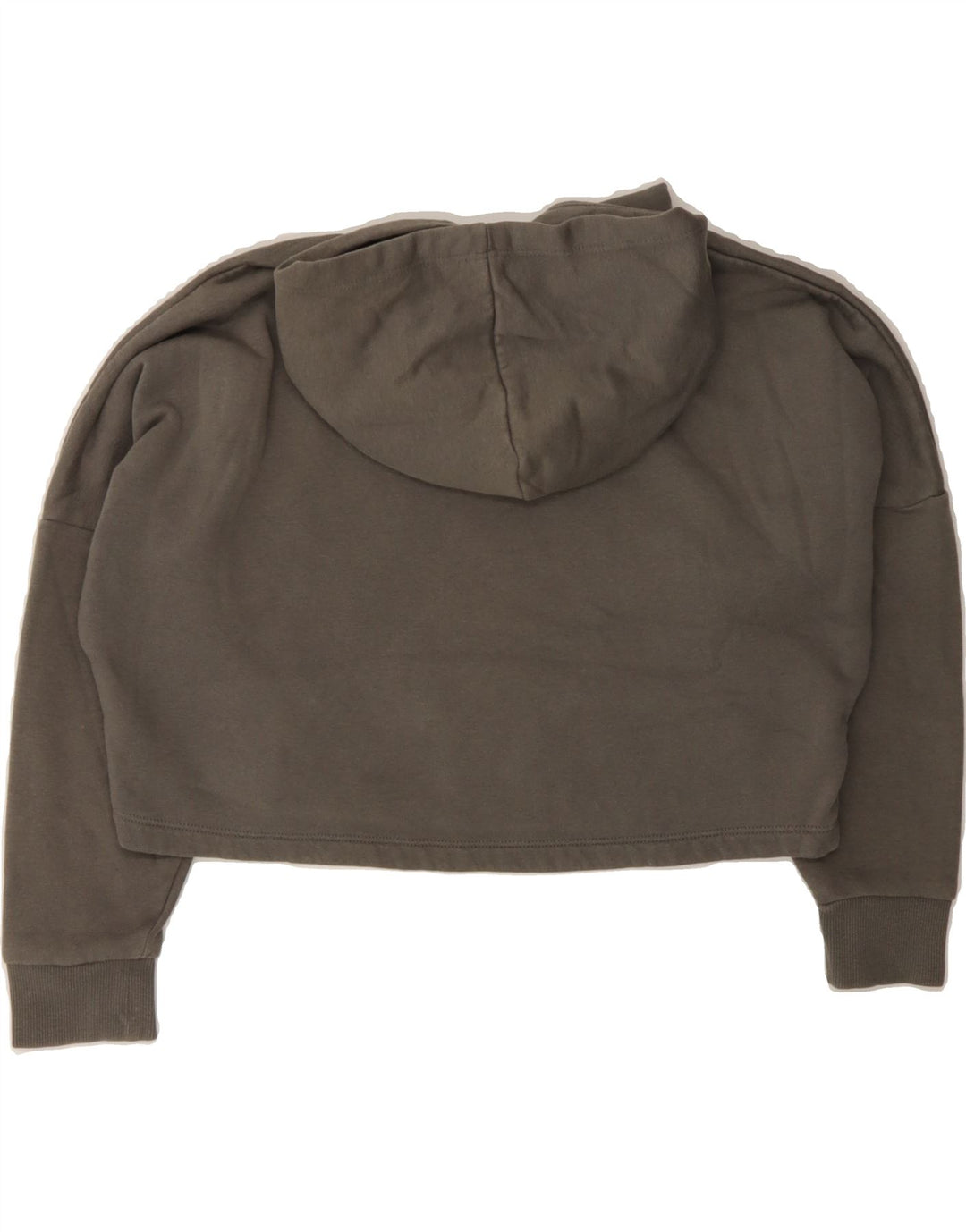 PUMA Girls Graphic Crop Hoodie Jumper 9-10 Years Grey Cotton Vintage Puma and Second-Hand Puma from Messina Hembry 