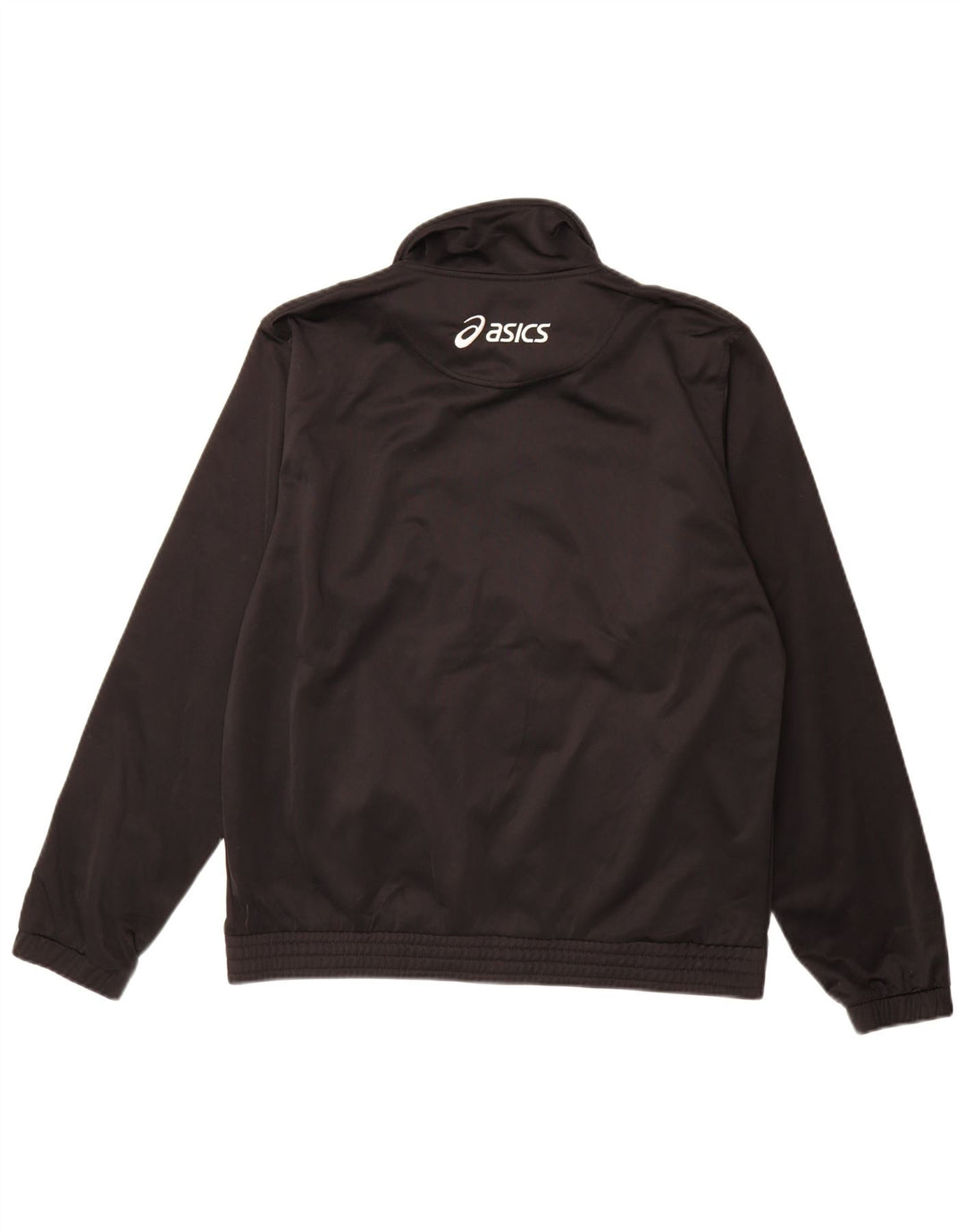 Asics Mens Tracksuit Top Jacket Large Black Colourblock Polyester