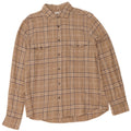 Reiss Mens Regular Fit Flannel Shirt XL Beige Check Cotton