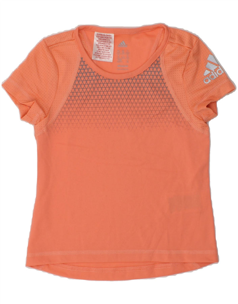 ADIDAS Girls Climacool T-Shirt Top 5-6 Years Orange Polyester | Vintage Adidas | Thrift | Second-Hand Adidas | Used Clothing | Messina Hembry 