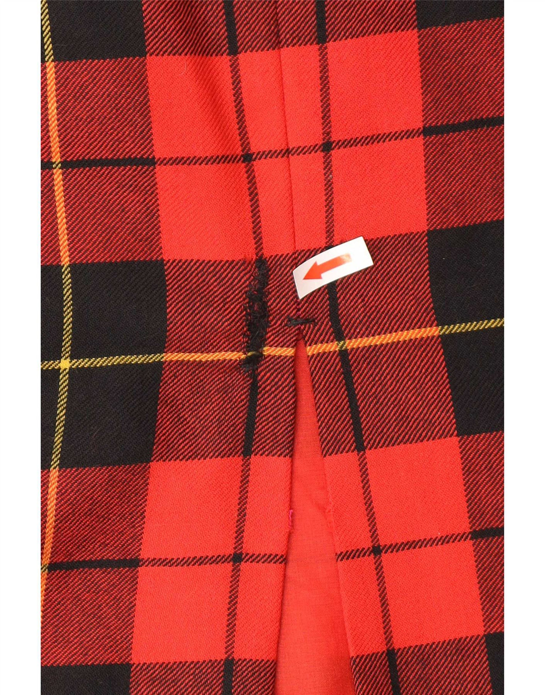 Vintage Womens Pencil Skirt W30 Medium Red Check