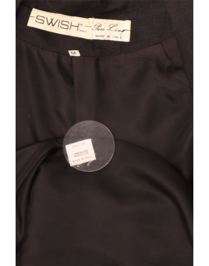 Swish Womens Double Breasted Oversized Blazer Jacket UK 14 Medium Black