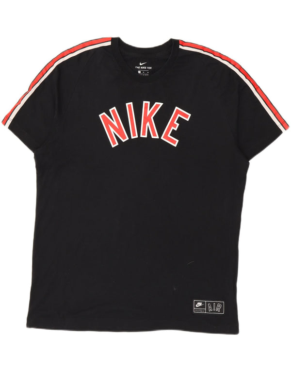 Nike Mens Graphic T-Shirt Top XL Black Colourblock Cotton