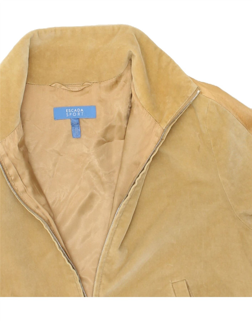 ESCADA Womens Bomber Jacket EU 38 Medium Beige Cotton | Vintage Escada | Thrift | Second-Hand Escada | Used Clothing | Messina Hembry 