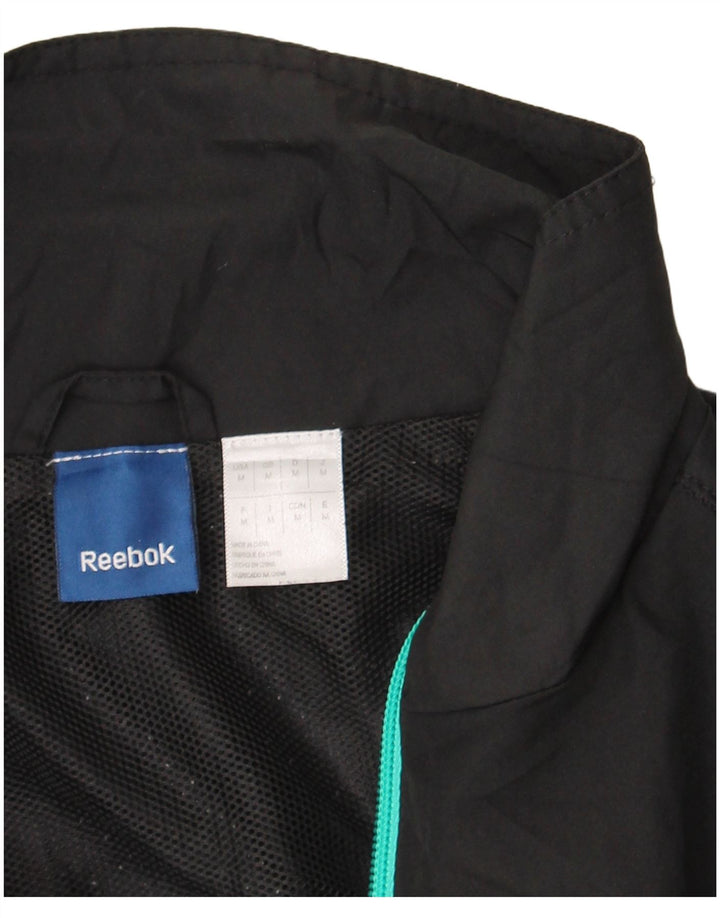 Reebok Womens Tracksuit Top Jacket UK 14 Medium Black