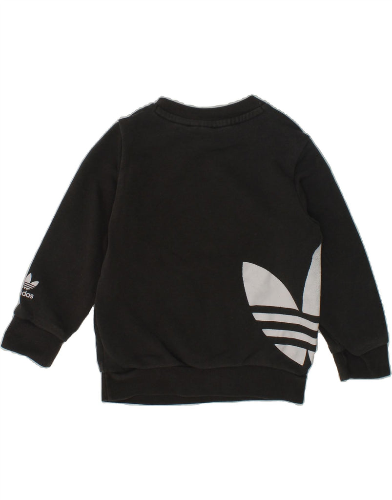 ADIDAS Baby Boys Graphic Sweatshirt Jumper 12-18 Months Black Cotton | Vintage Adidas | Thrift | Second-Hand Adidas | Used Clothing | Messina Hembry 