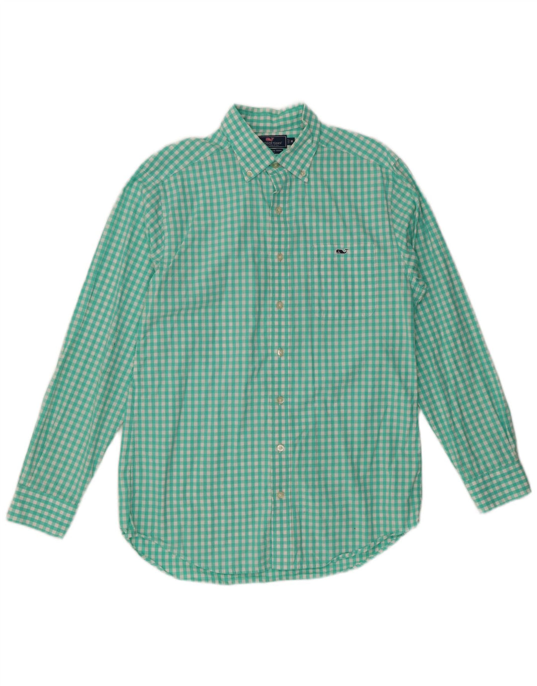 VINEYARD VINES Mens Slim Fit Shirt Medium Turquoise Gingham Cotton
