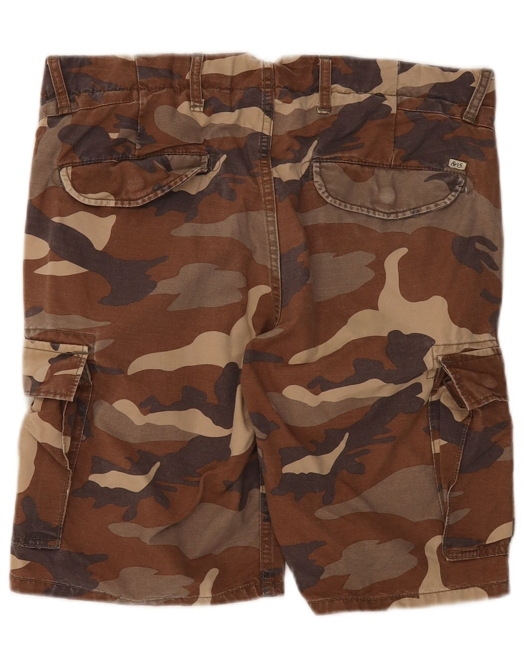 SCOTCH & SODA Mens Cargo Shorts W31 Medium Brown Camouflage Cotton