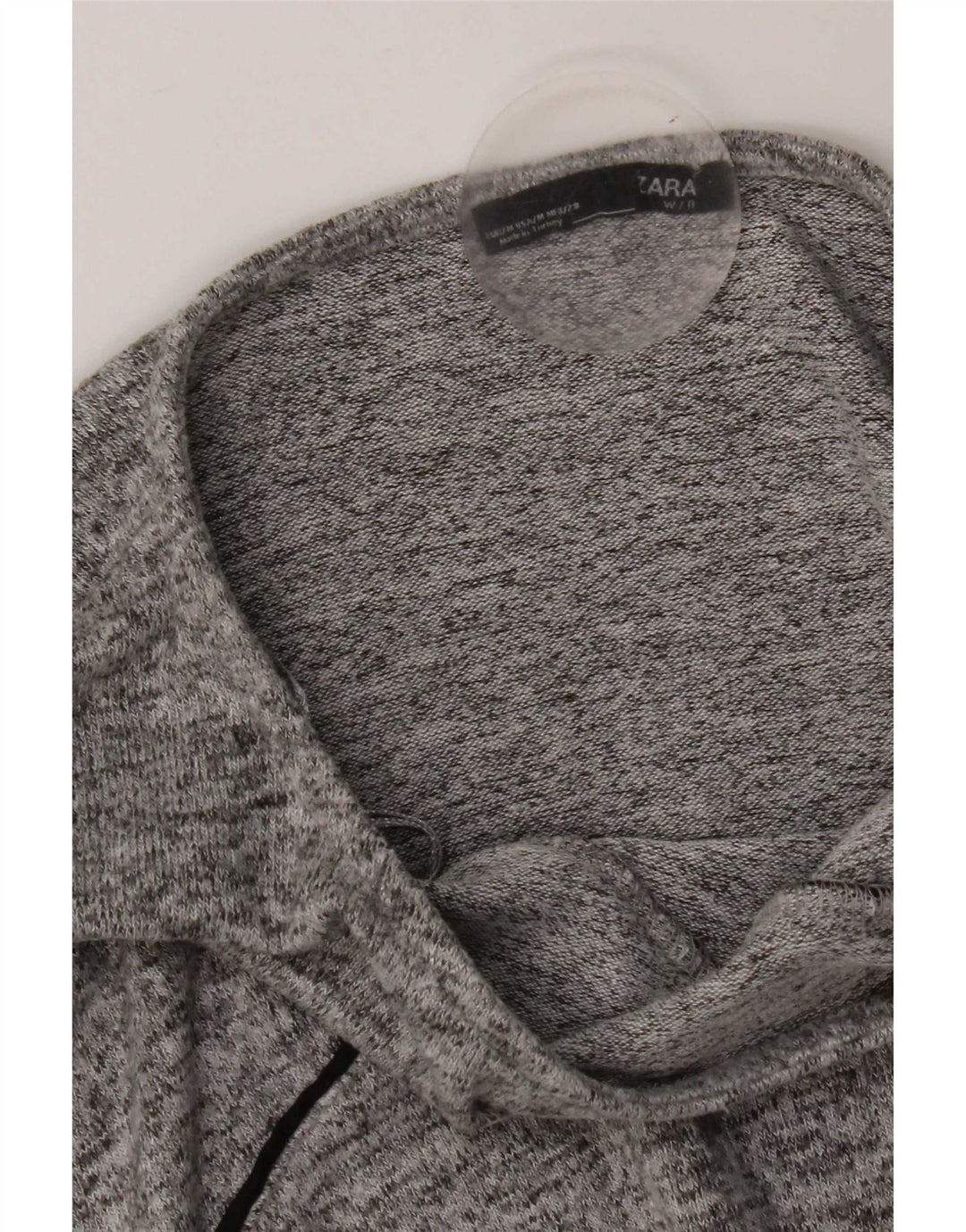 Zara Womens Oversized Top 3/4 Sleeve UK 14 Medium Grey Flecked